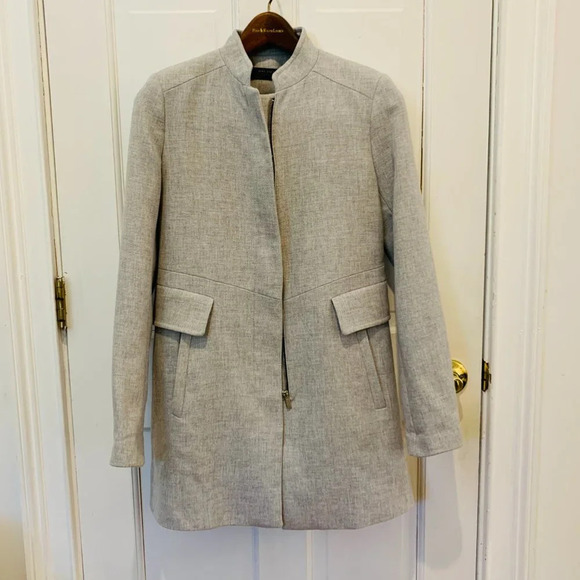 New With Tags Zara Basic Outerwear Women's Coat Snap Gray Size Small Jacket - Picture 14 of 16